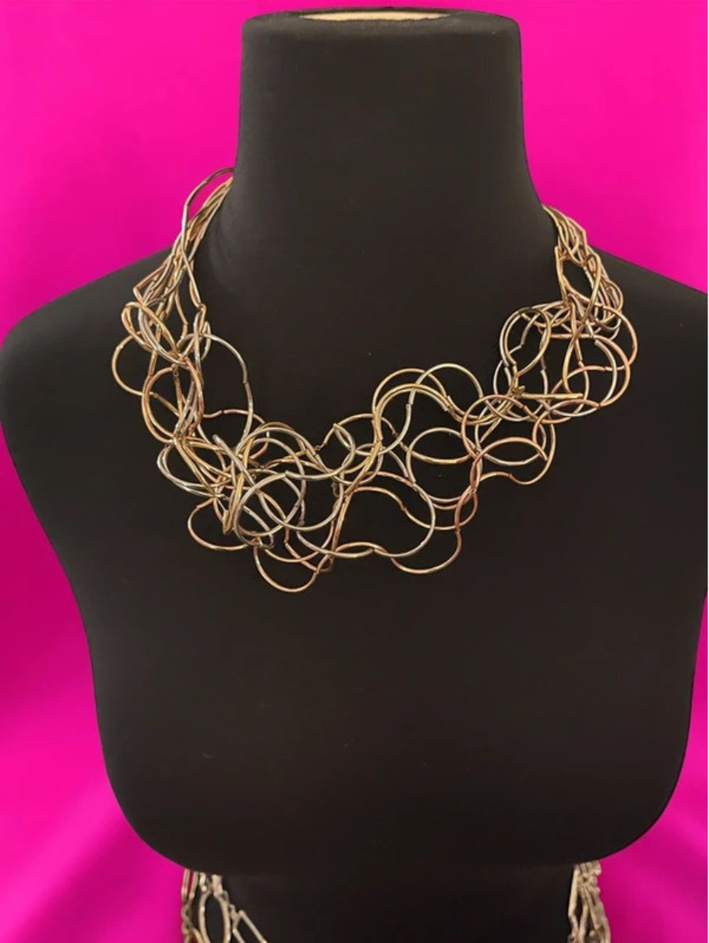 Multi-Color Abstract Loop Necklace - Picture 5 of 6